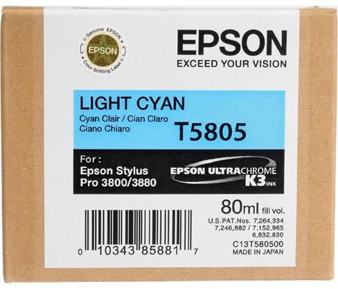 Epson 3800/3880 K3 80ml Ink Light Cyan - Best Available Image