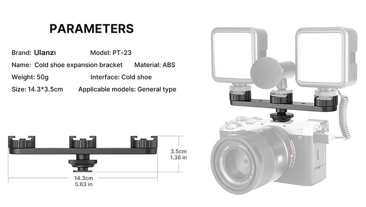 1018809_C.jpg - Ulanzi PT-23 Cold Shoe Expansion Bracket - Image 3