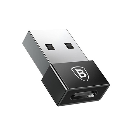 BASEUS USB-A To USB-C Exquisite 2.4A Adapter Black