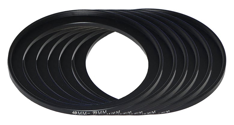 KASE Screw-in Step Up Ring 77mm Kit including 49/52/58/62/67/72-77mm