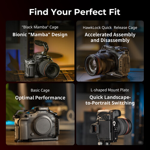 1023899_C.jpg - SmallRig HawkLock Quick Release Camera Cage for Canon EOS R5 Mark II 4977 - Thumbnail 3
