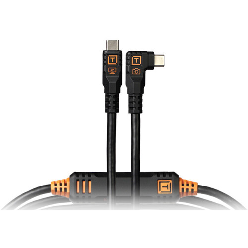 Tether Tools TetherPro Optima USB-C Cable 4.6m Non-Reflective Black Right-Angle - Best Available Image