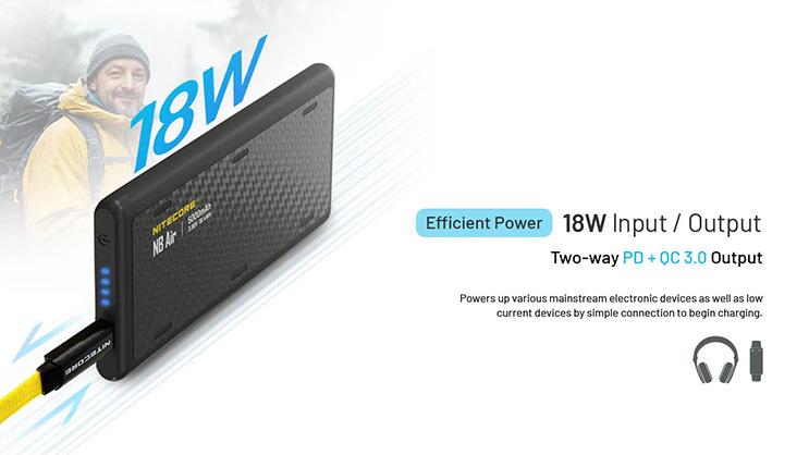 1024609_D.jpg - Nitecore NB Air Ultra Lightweight and Slim USB-C 5000mAh Power Bank - Thumbnail 4