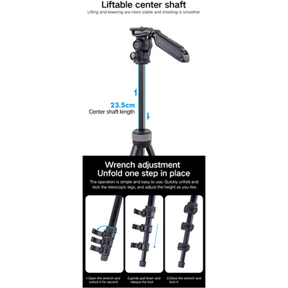 1024899_B.jpg - Xiletu LSM1+XT204A Aluminum Tripod with Panoramic Head  &  Mobile Phone Holder - Image 2