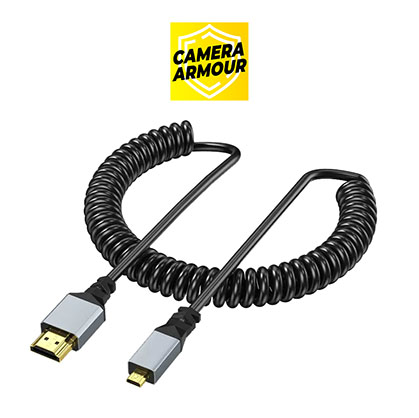 Camera Armour Coiled Straight Micro-HDMI to HDMI Cable - Best Available Image
