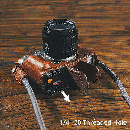 1025219_B.jpg - SmallRig Leather Half Case Kit for FUJIFILM X-E5 (Brown) 5449 - Thumbnail 2