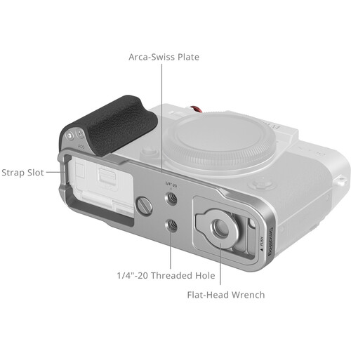 1025739_A.jpg - SmallRig L-Shaped Mount Plate with Silicone Handle FUJI X-T30 III Silver 5664 - Thumbnail 1
