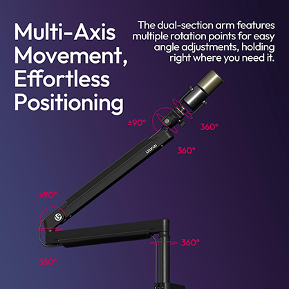 1025889_B.jpg - Ulanzi ZJ05 Premium 2-in-1 Microphone Boom Arm with Ballhead - Thumbnail 2