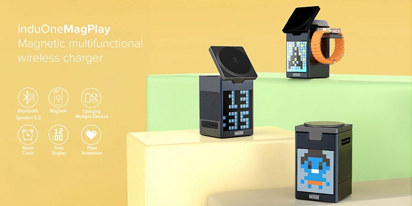Newell induOne MagPlay All-in-One MagSafe Charger / Speaker / Pixel Clock - Best Available Image