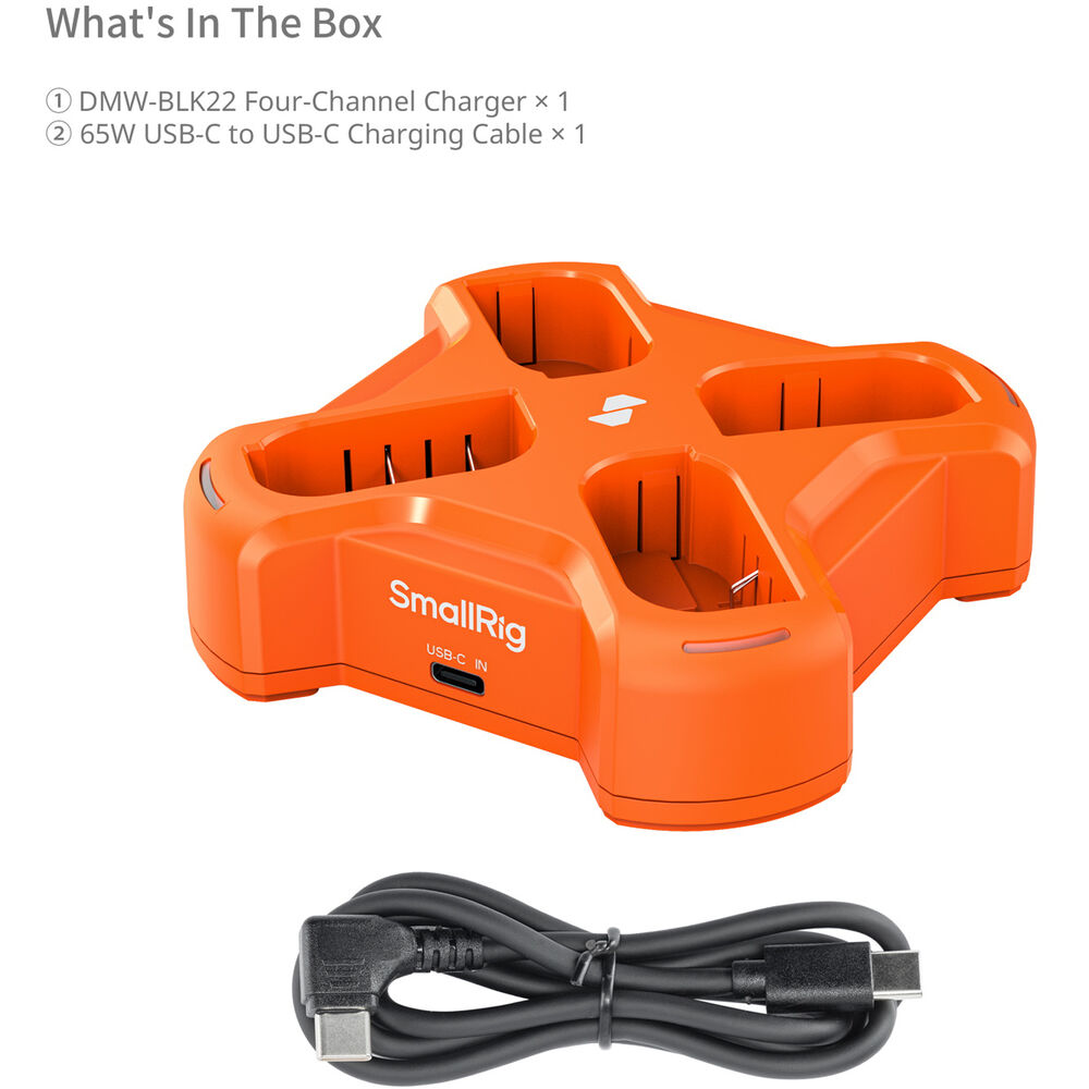 1026019_E.jpg - SmallRig DMW-BLK22 4-Channel Camera Battery Charger (Panasonic) 5748 - Thumbnail 5