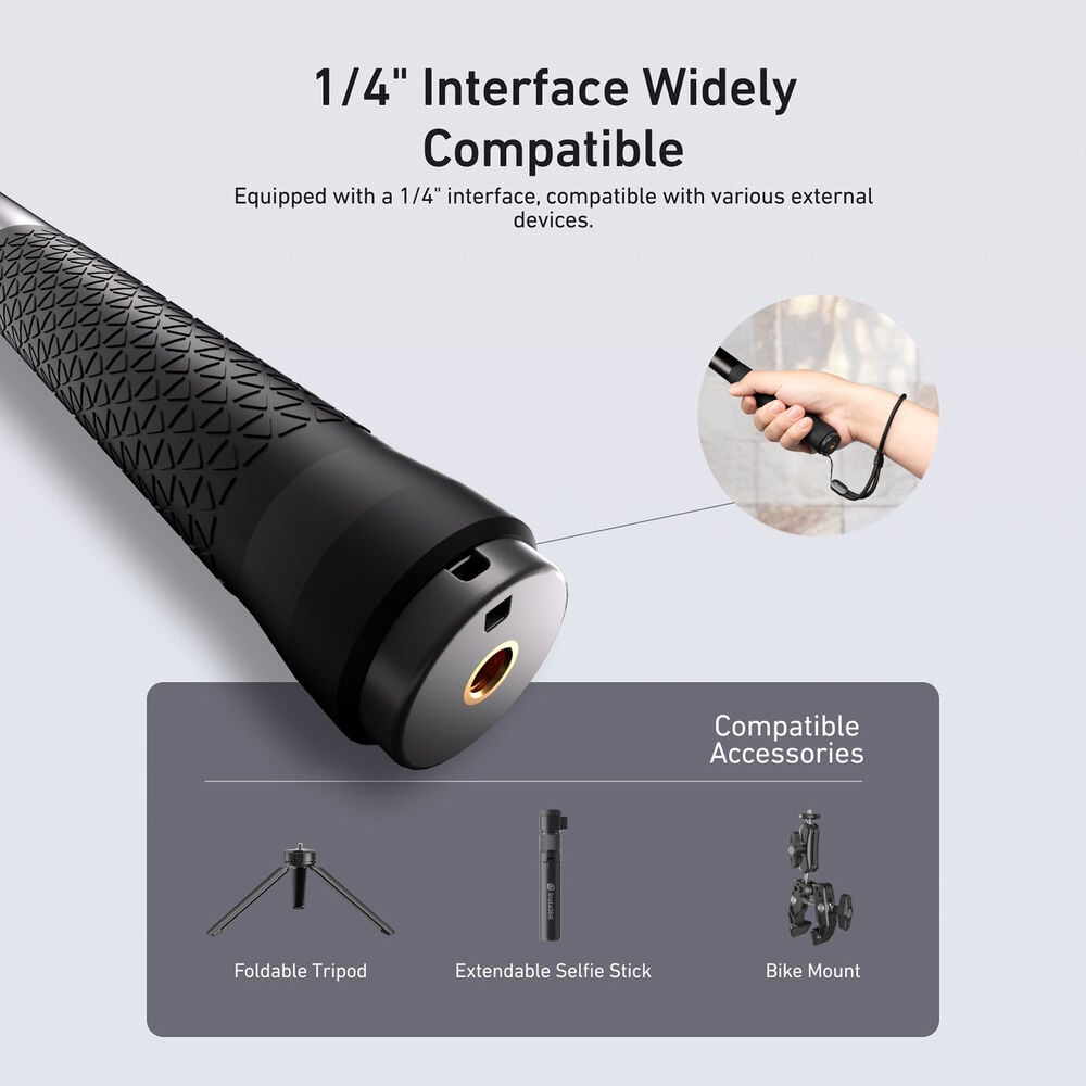 1026129_B.jpg - Telesin Aluminium Selfie Stick 120cm - Thumbnail 2