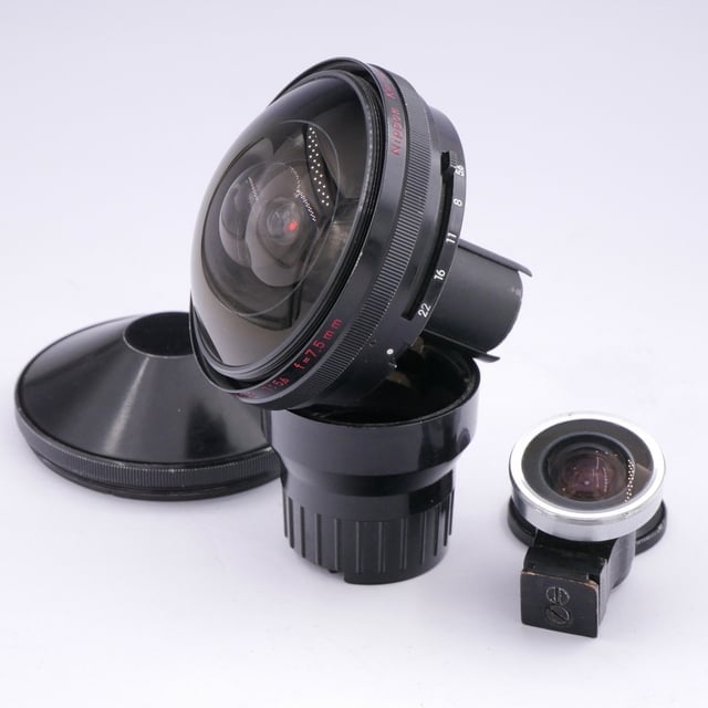 Nippon Kogaku MF 7.5mm F/5.6 Fish-Eye Nikkor Lens + Viewfinder (was $1295)