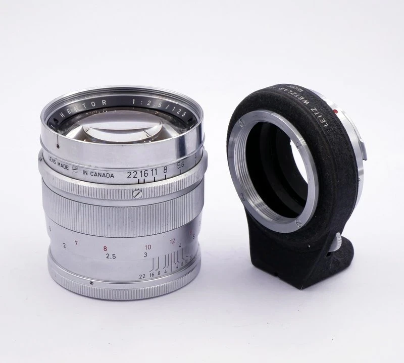 S-H-4YJWTT_2.webp - Leitz 125mm F/2.5 Hektor Lens on focusing mount (16446) - Leica Lens Made in Canada - Image 6