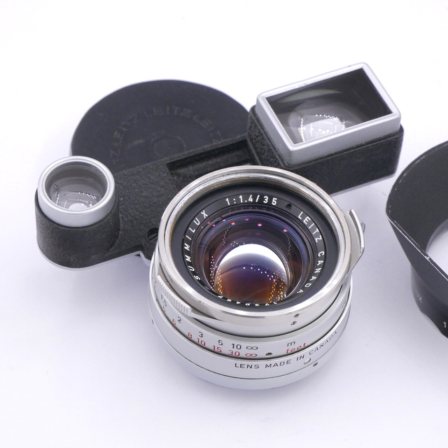 Leica MF 35mm F/1.4 Summilux Lens in M Mount with Goggles and OLLUX Hood 
