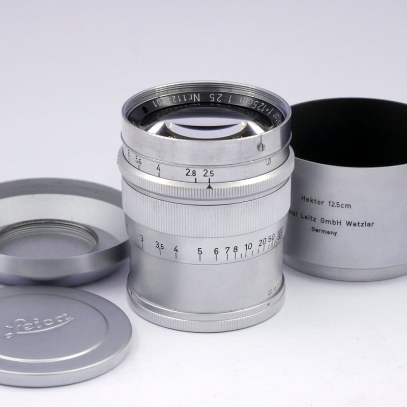 Best image for Leitz MF 12.5cm F/2.5 Hektor Lens with Hood and Caps