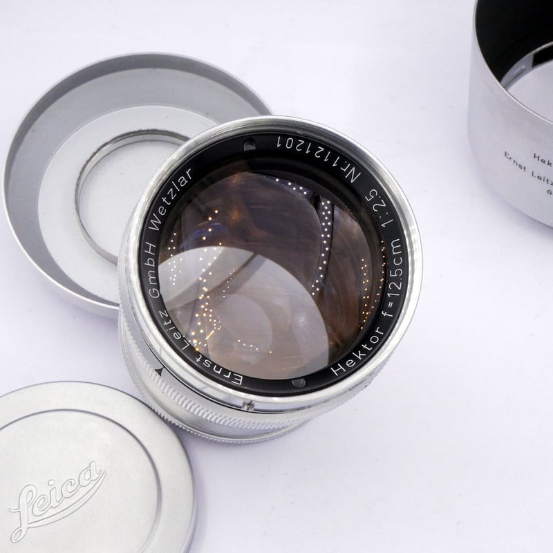 S-H-9HRNXK_4.jpg - Leitz MF 12.5cm F/2.5 Hektor Lens with Hood and Caps - Thumbnail 4