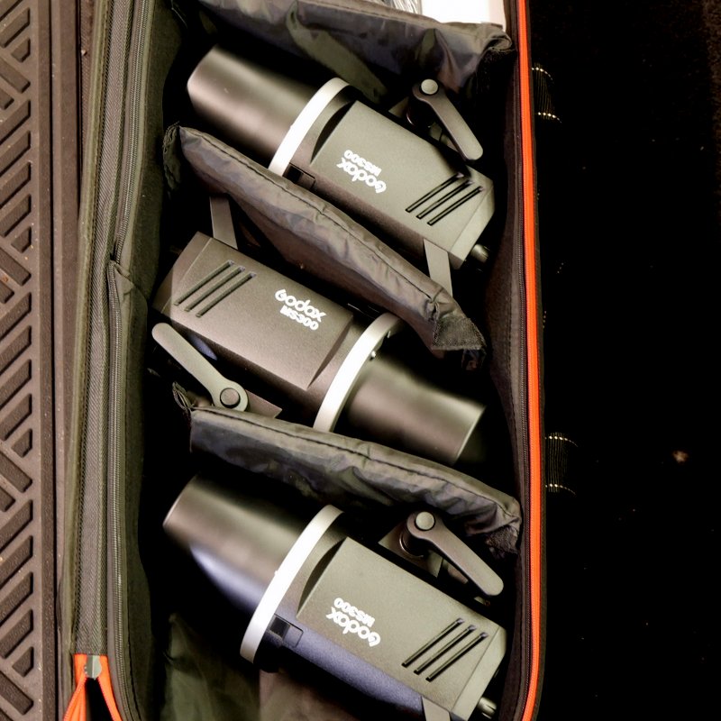 S-H-CEJXYX_2.jpg - Godox MS300 Compact Studio Flash 3 Head Kit - Image 1