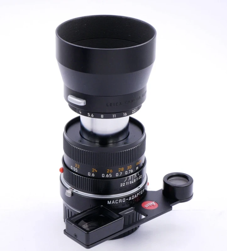 Leica MF 90mm F/4 Macro-Elmar Lens 11 633 + Macro Adapter-M 14 409
