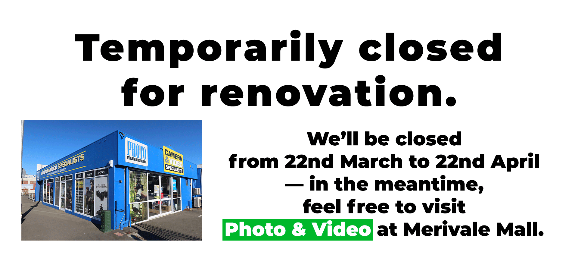 Outside shot for Christchurch City Store